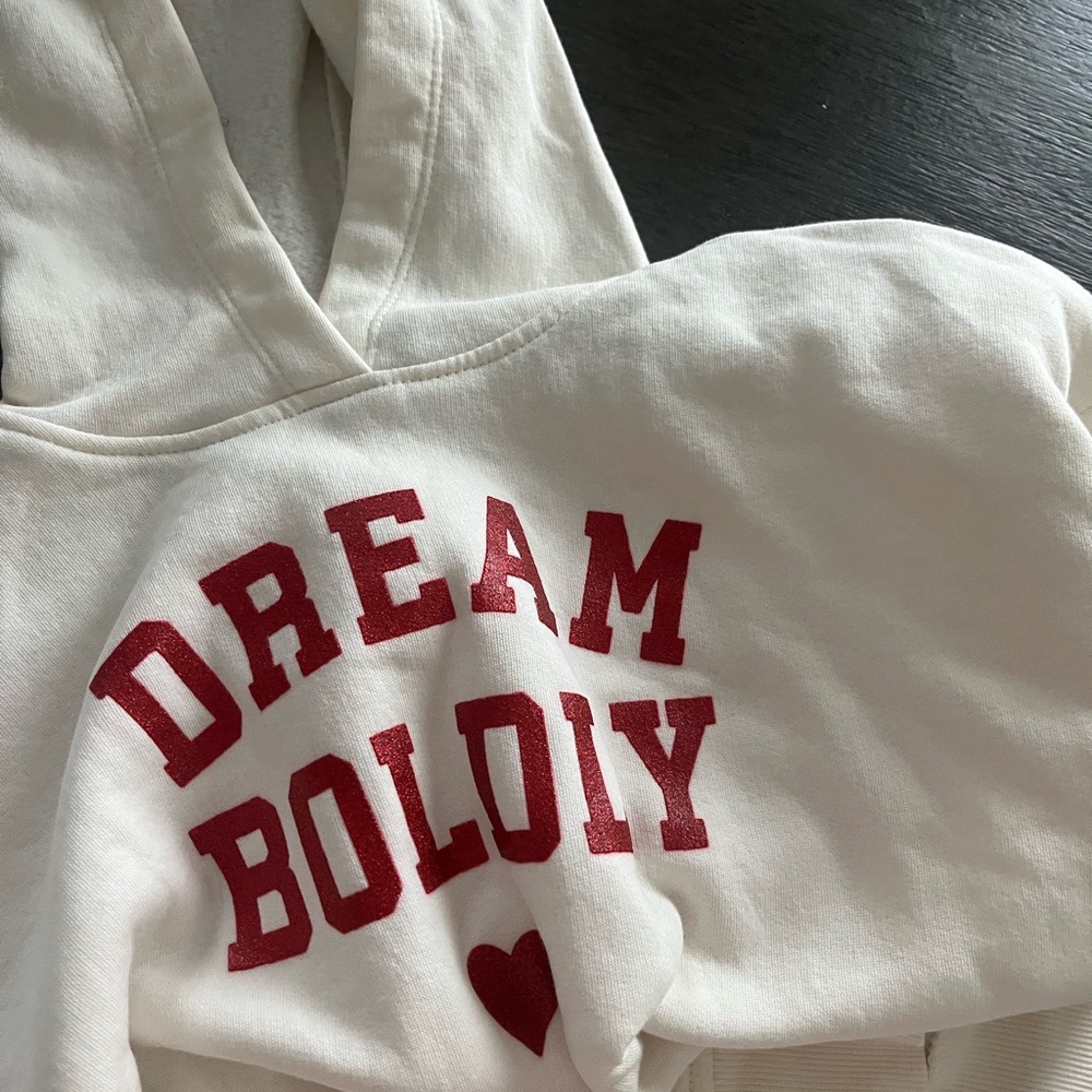 Old Navy Cream Hoodie with Red Print - Picture 4 of 6